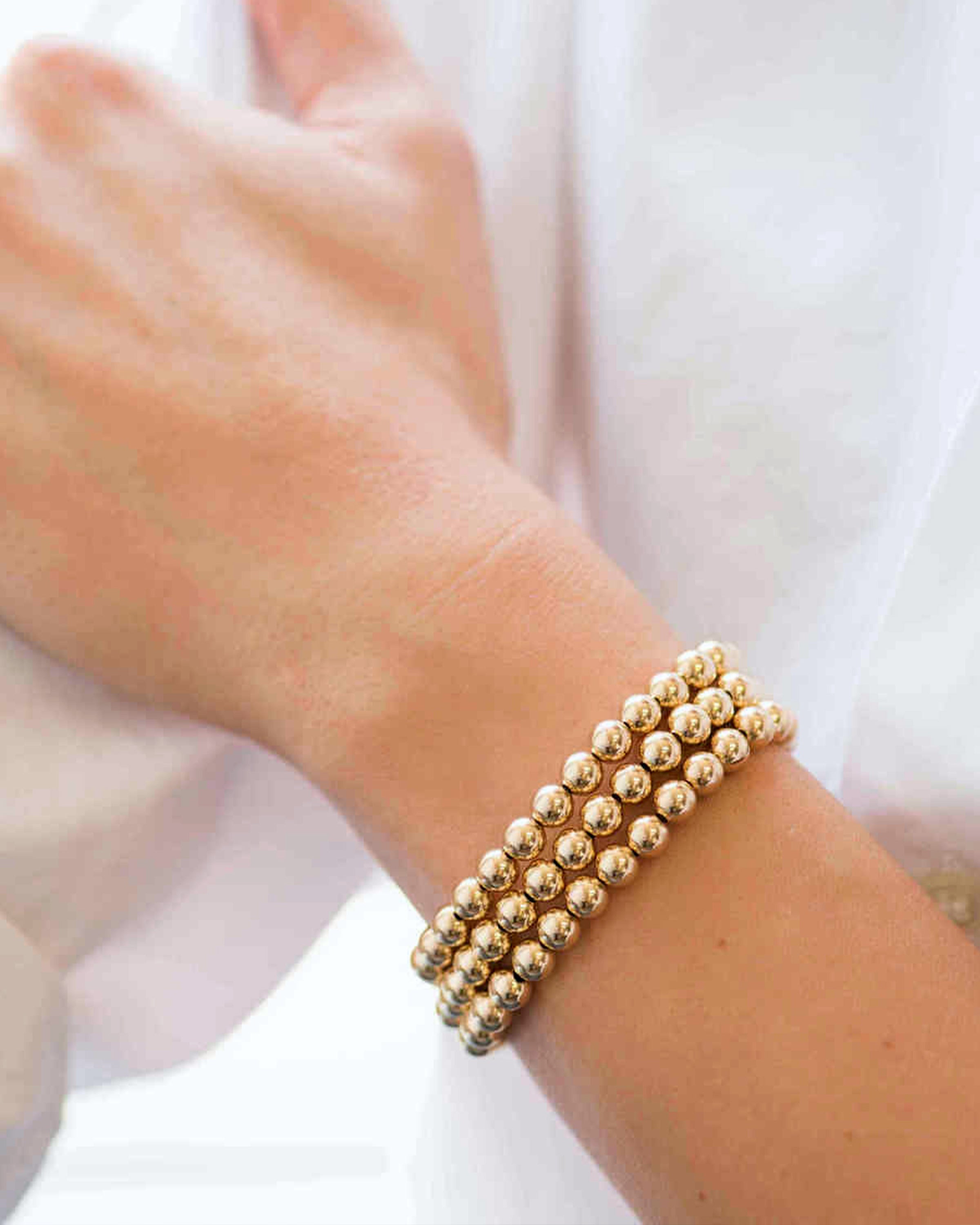 Zoe Lev 6mm Gold Bead Bracelet