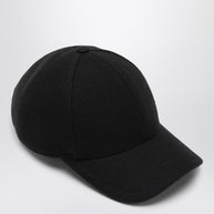 Saint Laurent YSL Black Cotton Baseball Cap