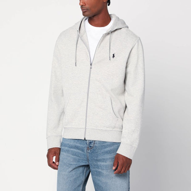 Polo Ralph Lauren Gray Zip Sweatshirt In Cotton Blend