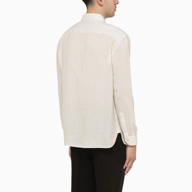 Saint Laurent Cassandre Striped Silk Shirt