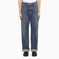 Alexander McQueen Loose Blue Cotton Jeans
