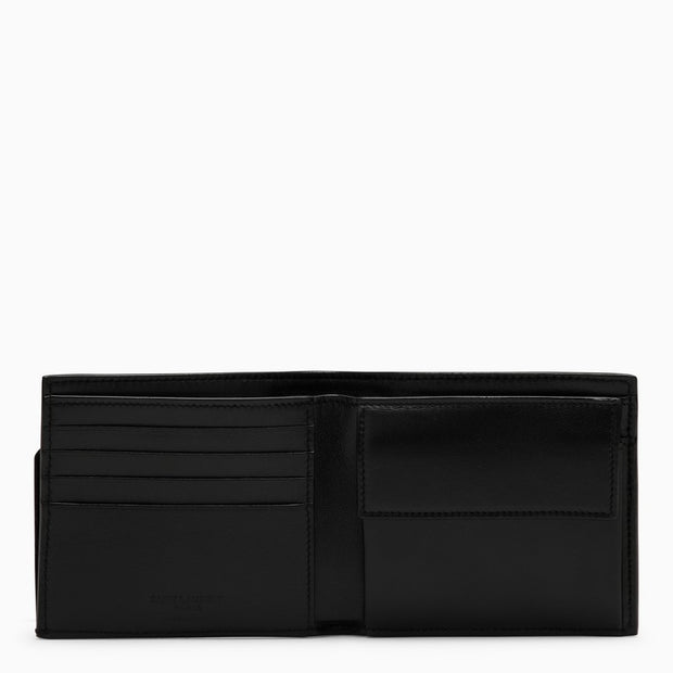 Saint Laurent Black Grained Leather East/West Wallet With Coin Purse