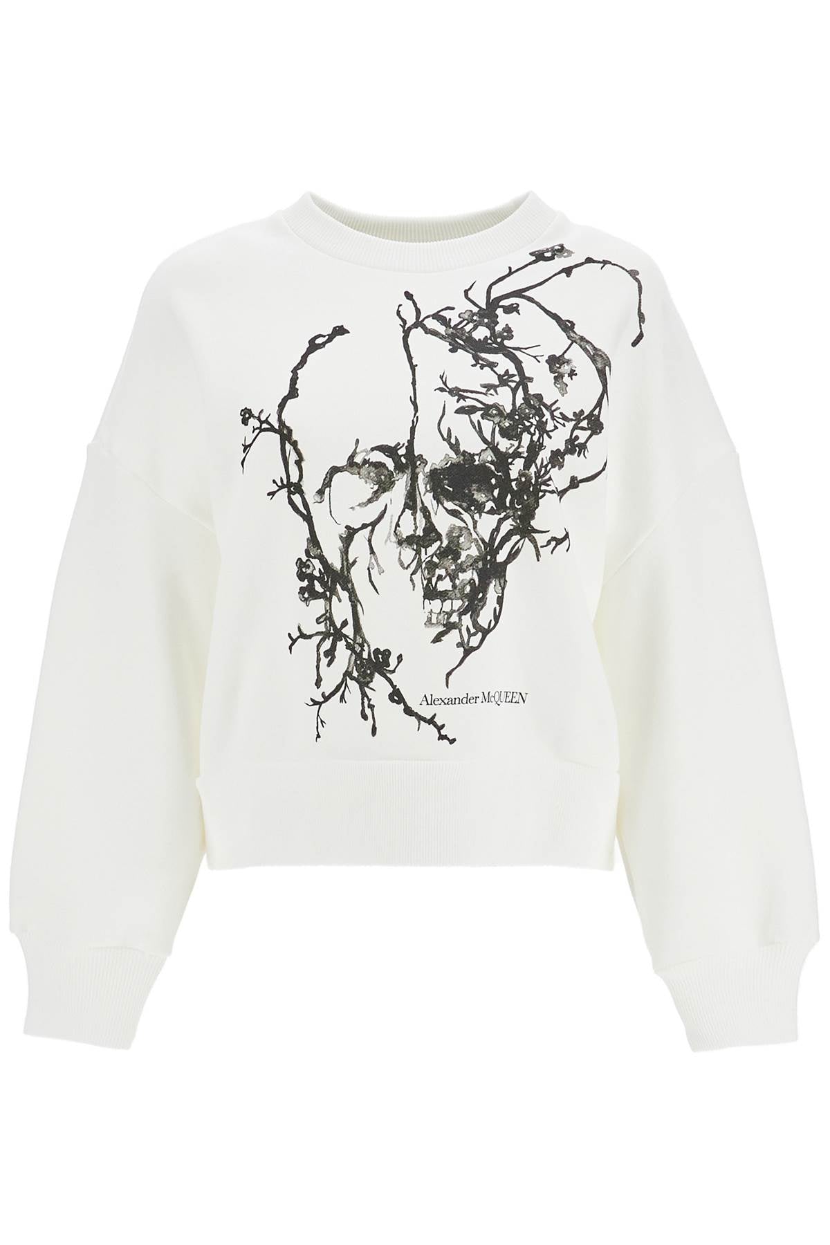 Alexander Mcqueen Boxy Cherry Blossom Skull Sweatshirt