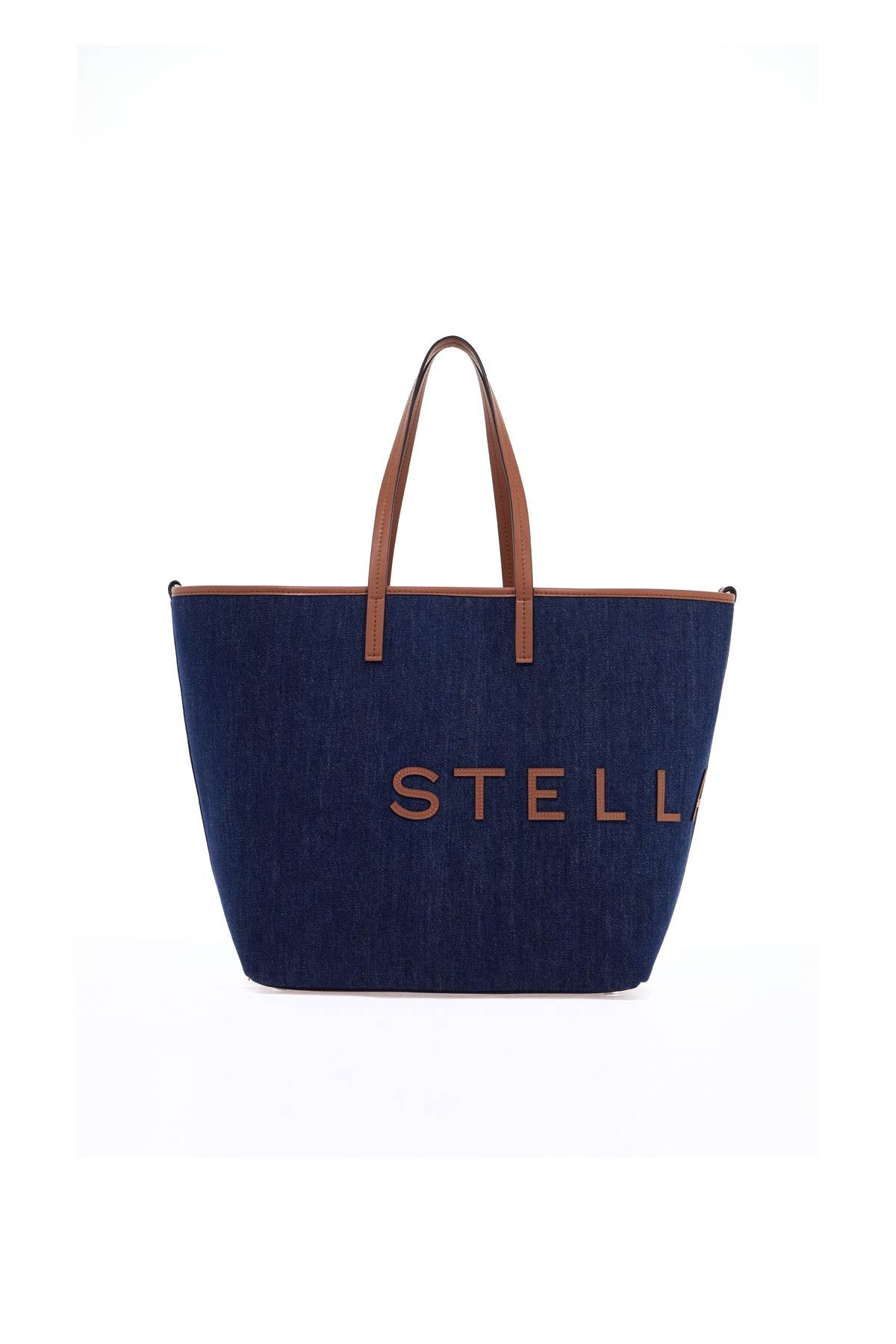 Stella McCartney Denim Tote Bag With Logo Branding