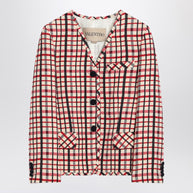 Valentino Check-pattern Jacket In Virgin Wool And Cotton