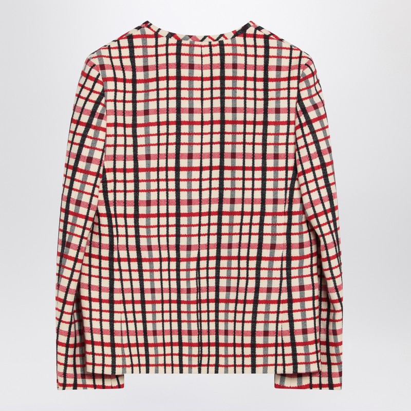 Valentino Check-pattern Jacket In Virgin Wool And Cotton