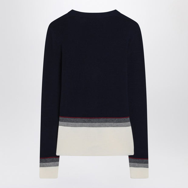 Cardigan With Chez Valentino Embroidery In Wool