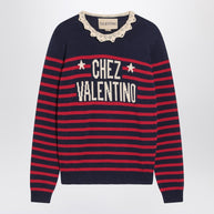 Blue Striped Chez Valentino Sweater