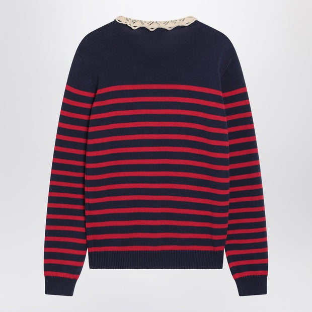 Blue Striped Chez Valentino Sweater
