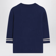 Valentino Blue Double-breasted Wool Cardigan