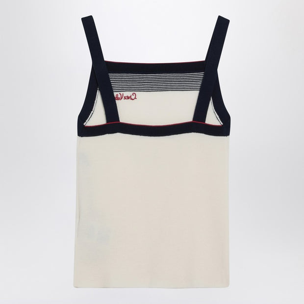 Top With Chez Valentino Embroidery In Wool
