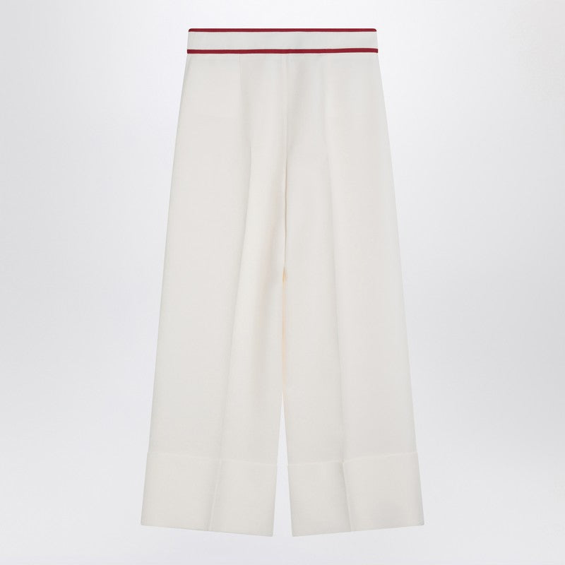 Valentino Ivory Trousers With Gold V
