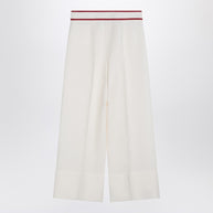 Valentino Ivory Trousers With Gold V