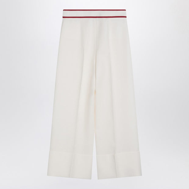 Valentino Ivory Trousers With Gold V