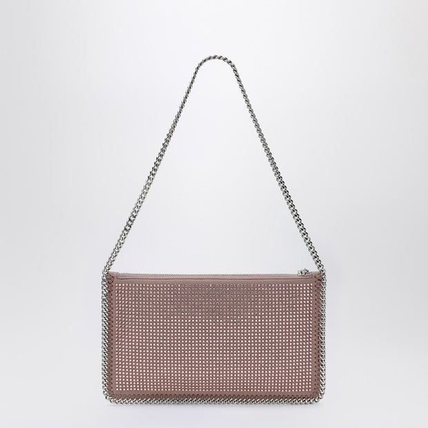 Stella McCartney Falabella Pink Clutch Shoulder Bag With Rhinestones