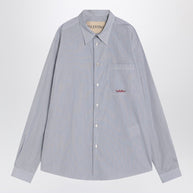 Valentino Light Blue Cotton Shirt With Logo