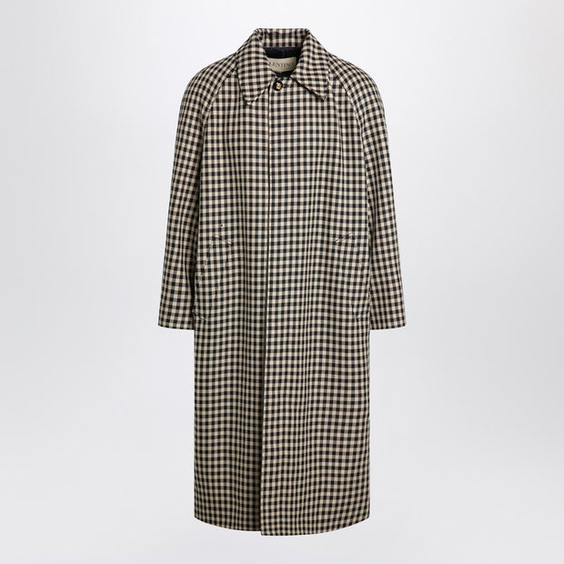 Valentino Coat With Vichy Pattern In Cotton And Wool