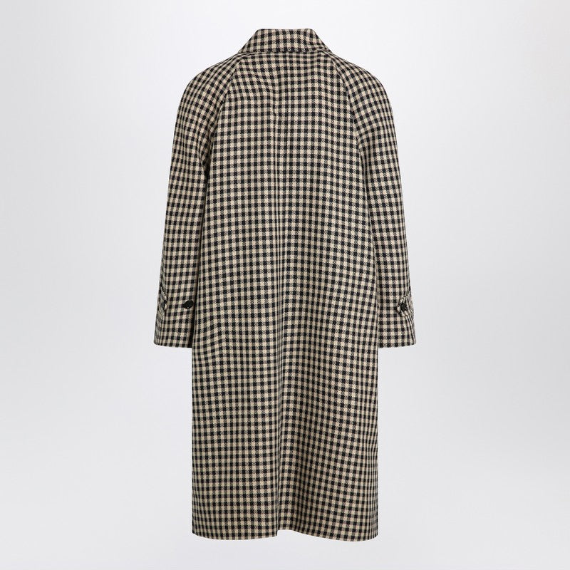 Valentino Coat With Vichy Pattern In Cotton And Wool