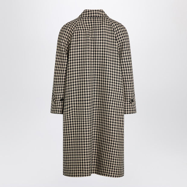 Valentino Coat With Vichy Pattern In Cotton And Wool