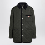 Valentino Olive Green Quilted Jacket With VLogo Patch