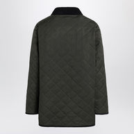 Valentino Olive Green Quilted Jacket With VLogo Patch