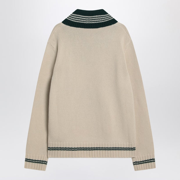 Valentino Butter-coloured Sweater With Le Chien De La Maison Embroidery