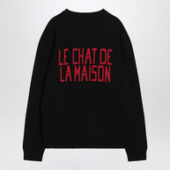 Valentino Black Sweater With Le Chat De La Maison Patch