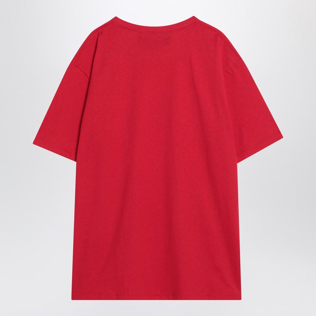 Valentino Red T-shirt With Le Chat De La Maison Print