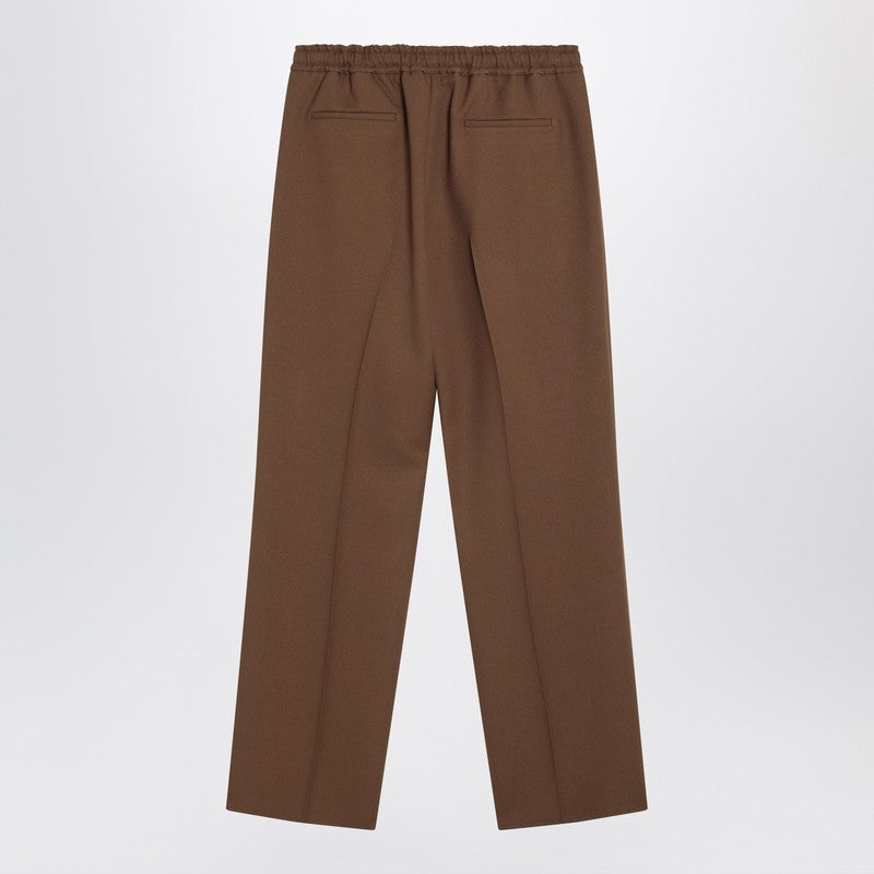 Valentino Brown Gabardine Trousers