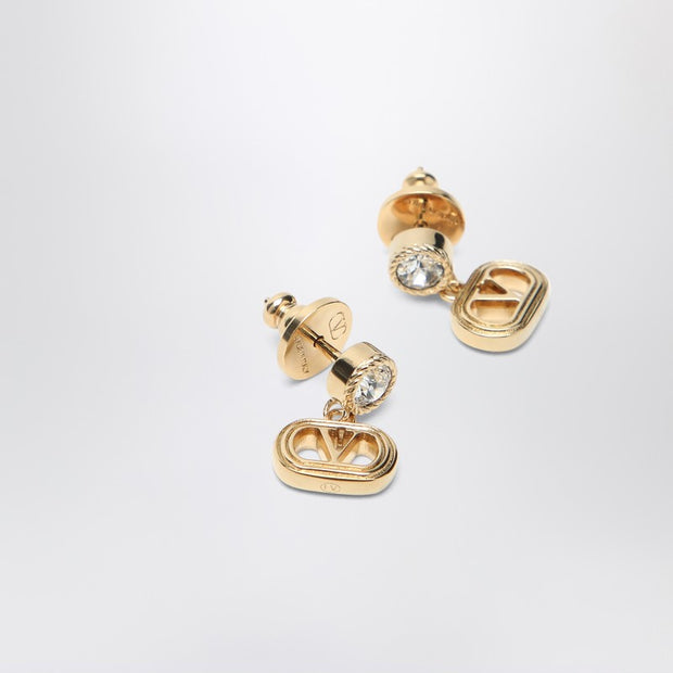 Valentino Garavani Gold Ovalette Earrings With Swarovski Crystals