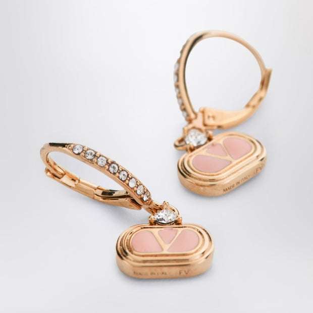 Valentino Garavani Oval Earrings In Metal And Swarovski Crystals