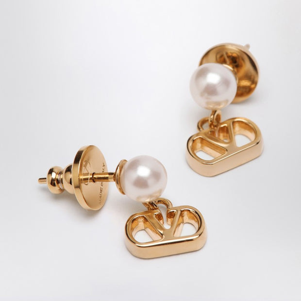 Valentino Garavani Vlogo Signature Earrings With Pearl