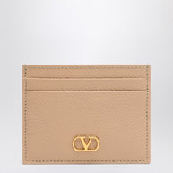Valentino Garavani Vlogo Signature Credit Card Holder Rose Sand