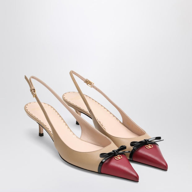 Valentino Garavani Slingback Bepointy 60MM Beige/bordeaux