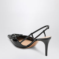 Valentino Garavani Slingback Vlogo In Black Patent Leather