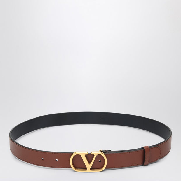 Valentino Garavani Vlogo Signature Deep Caramel Belt