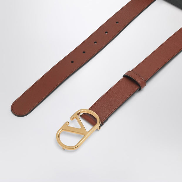 Valentino Garavani Vlogo Signature Deep Caramel Belt