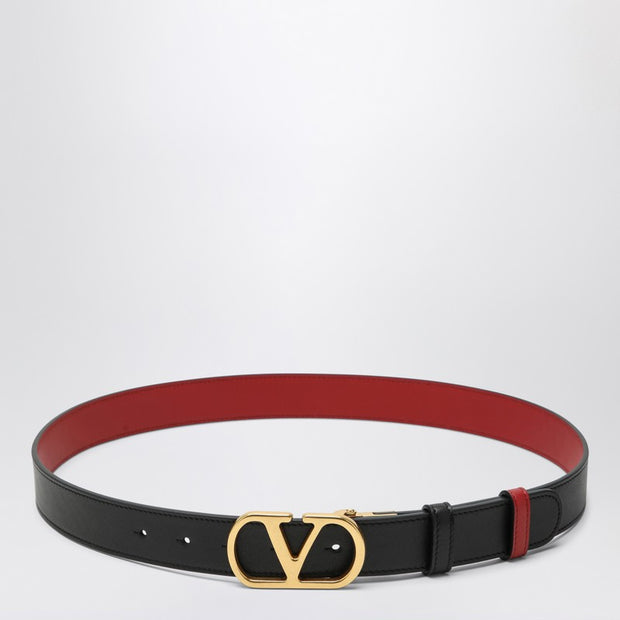 Valentino Garavani Reversible VLogo Signature Belt In Black/red