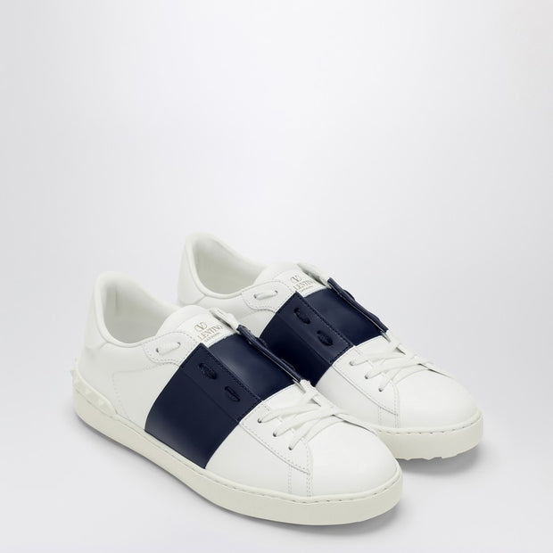 Valentino White/marine Blue Open Sneakers