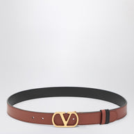 Valentino Garavani Reversible Vlogo Signature Belt Brown/black