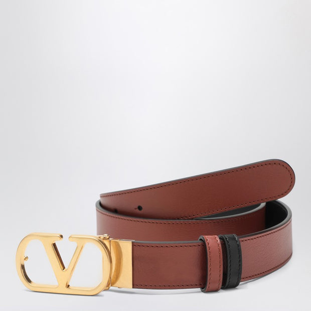 Valentino Garavani Reversible Vlogo Signature Belt Brown/black