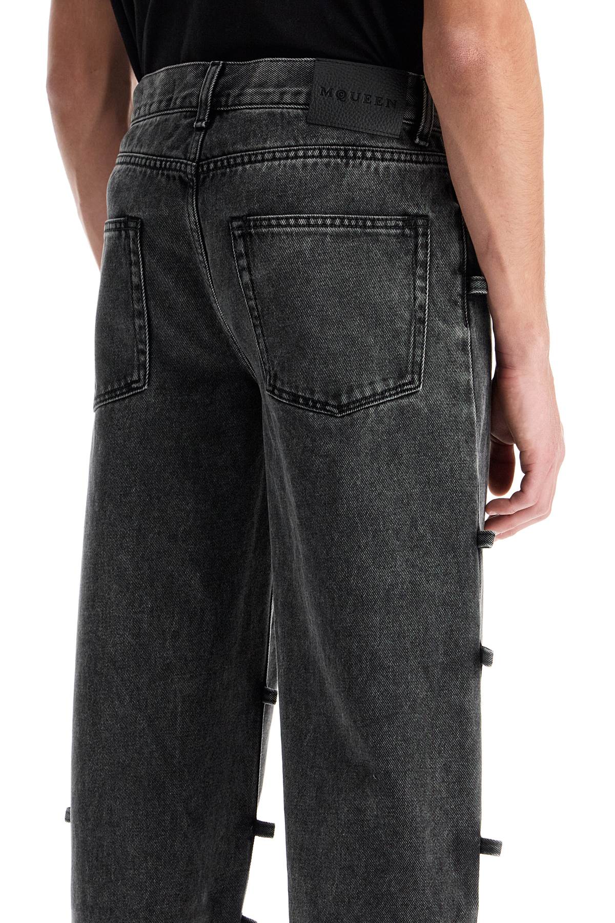 Alexander Mcqueen Baggy Jeans With Knotted Detail