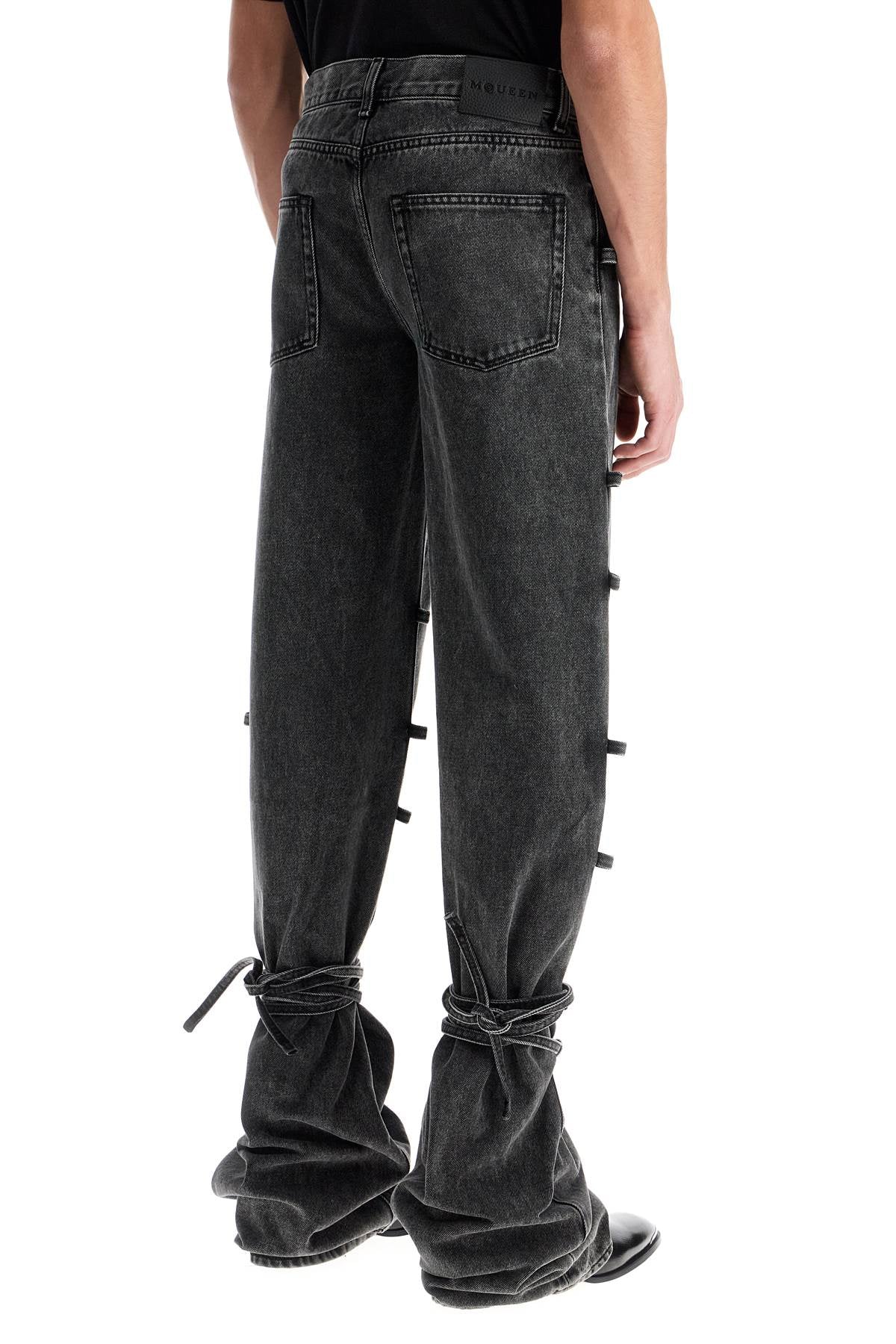 Alexander Mcqueen Baggy Jeans With Knotted Detail