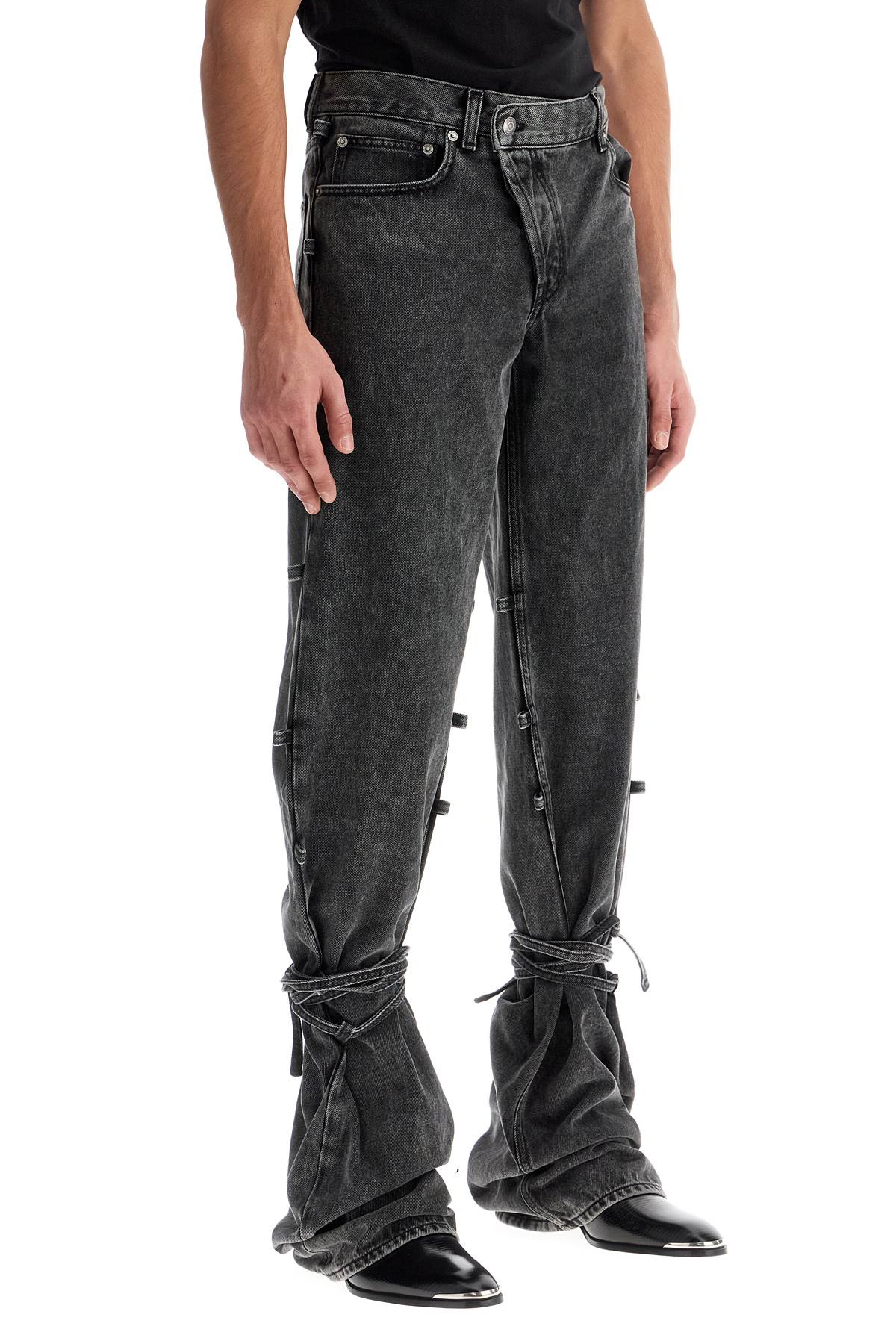 Alexander Mcqueen Baggy Jeans With Knotted Detail