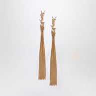 Saint Laurent Cassandre Gold Dangling Earrings