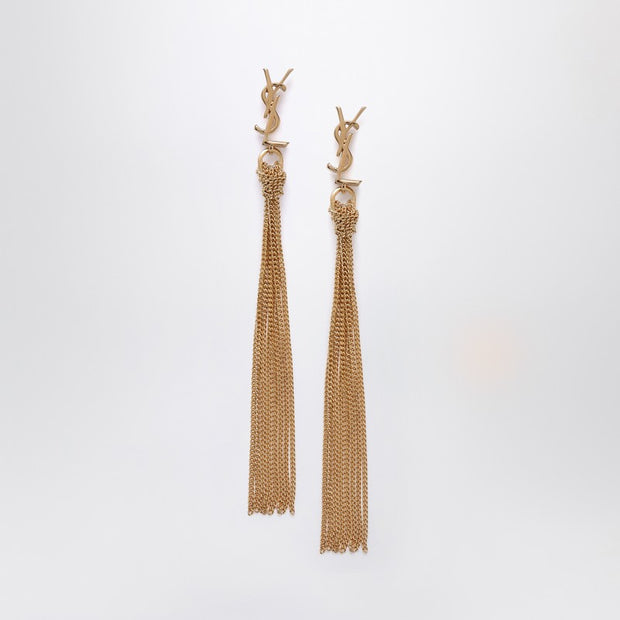 Saint Laurent Cassandre Gold Dangling Earrings