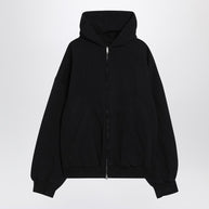 Balenciaga Washed Black Flipped Uni Regular Fit Zip Hoodie