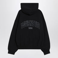 Balenciaga Washed Black Flipped Uni Regular Fit Zip Hoodie
