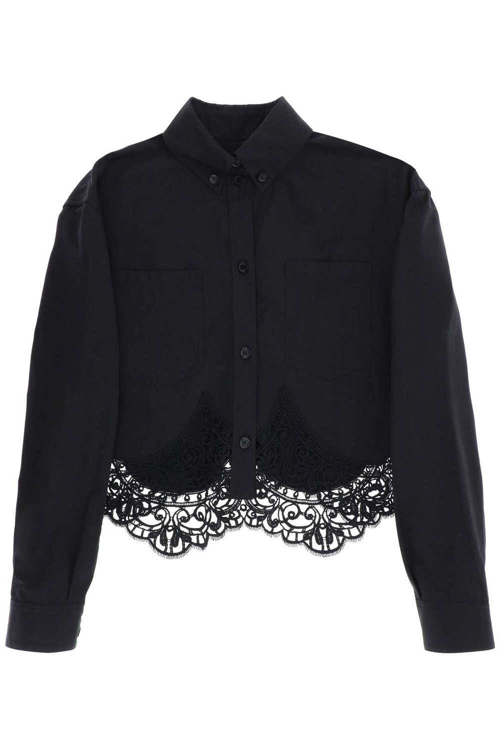 Burberry Macrame Lace Cropped Shirt