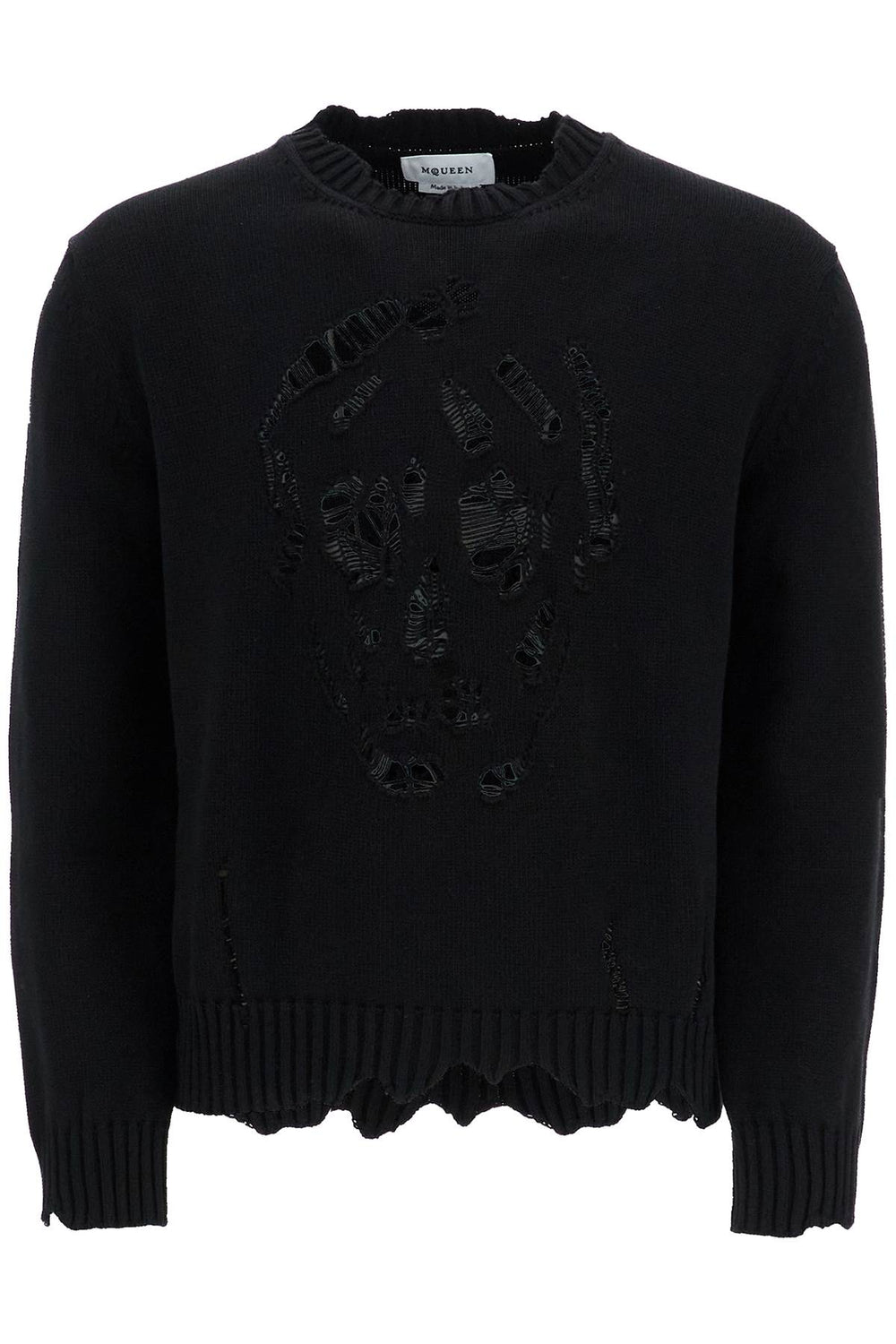 Alexander Mcqueen Distressed Skull Print Pullover Sweater